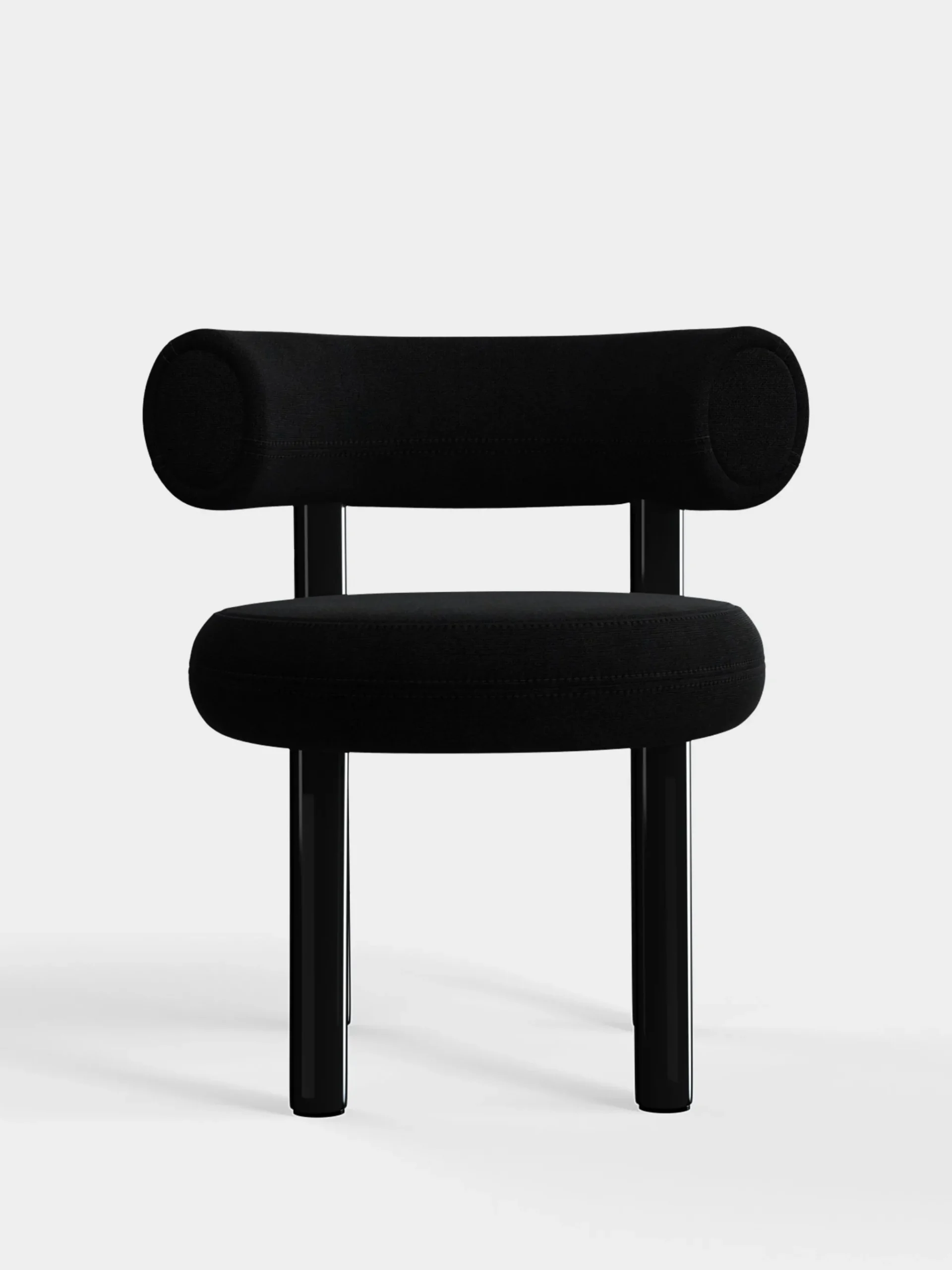Tom Dixon Dining Chairs*Fat Black Steel Dining Chair