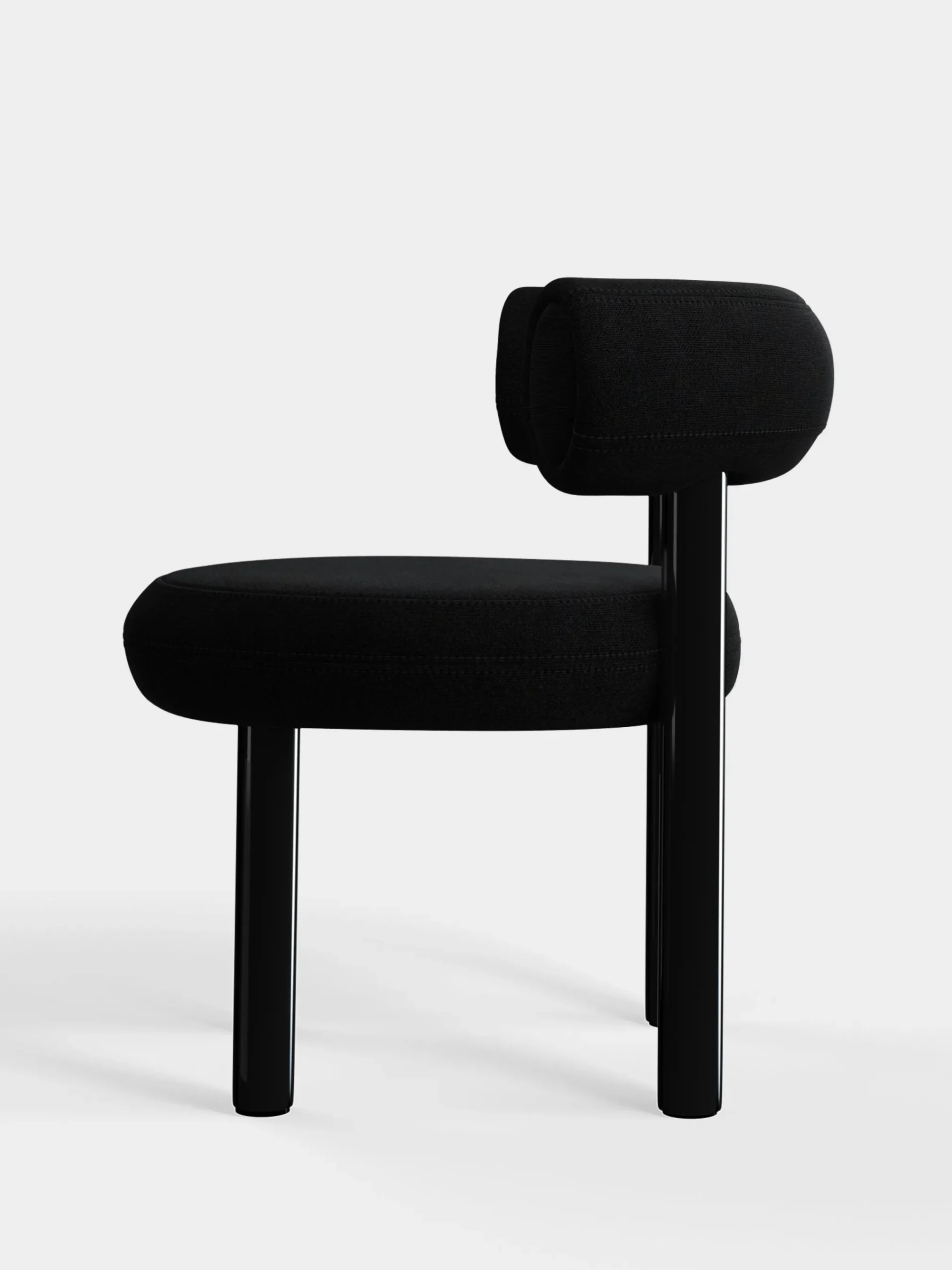 Tom Dixon Dining Chairs*Fat Black Steel Dining Chair