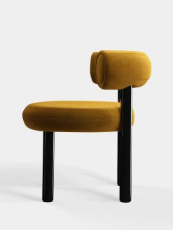 Tom Dixon Dining Chairs*Fat Black Steel Dining Chair