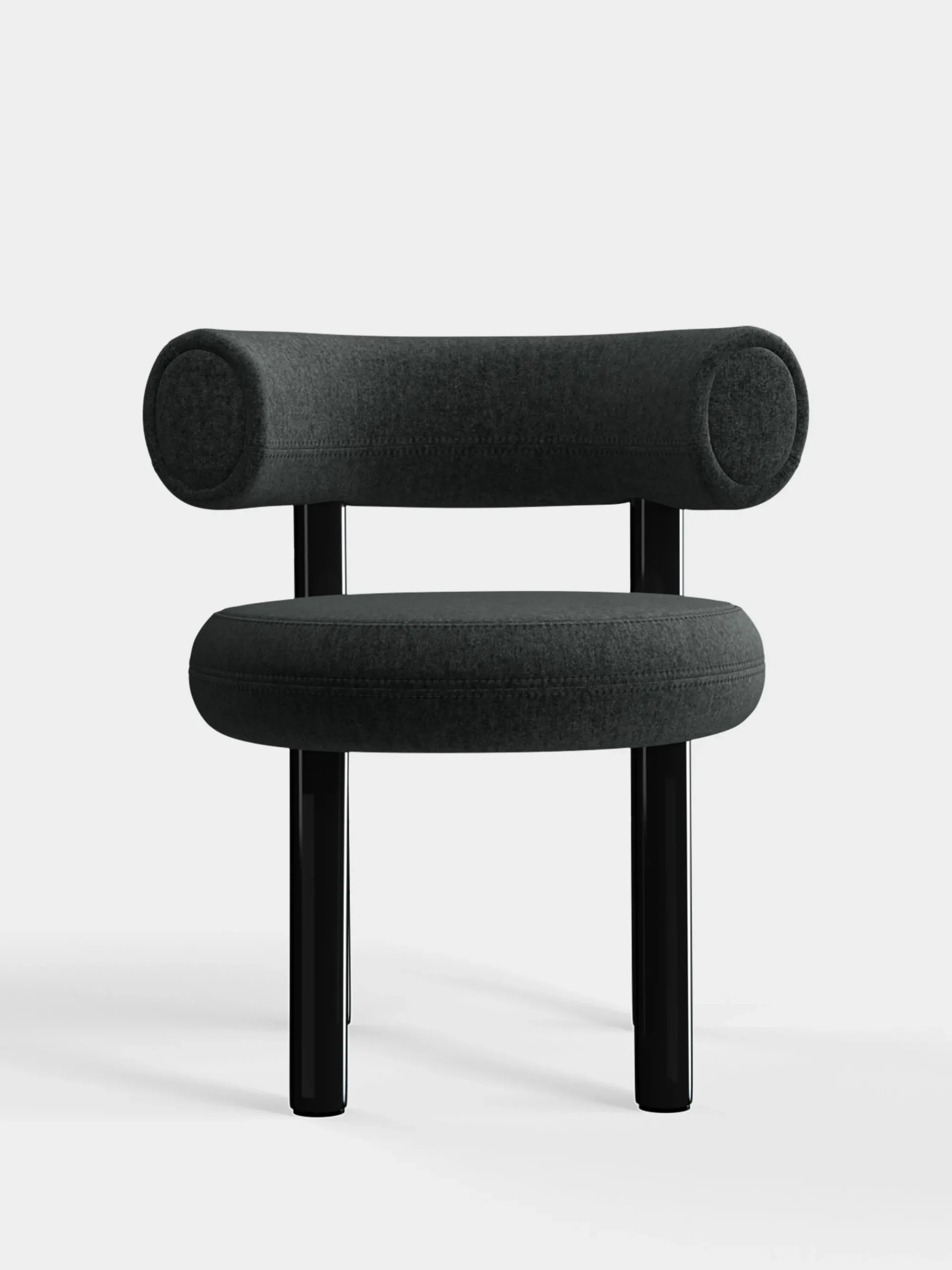 Tom Dixon Dining Chairs*Fat Black Steel Dining Chair