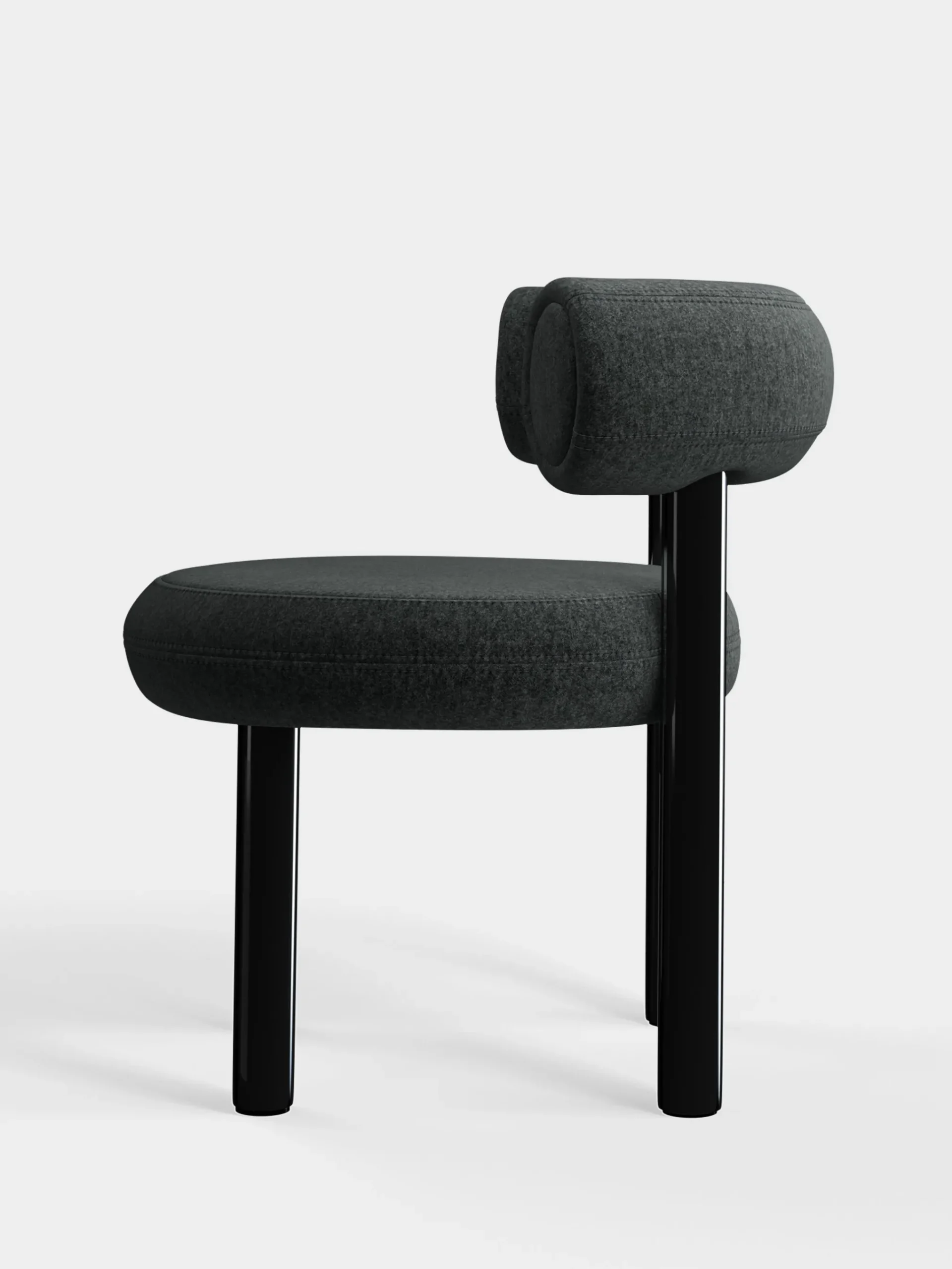 Tom Dixon Dining Chairs*Fat Black Steel Dining Chair