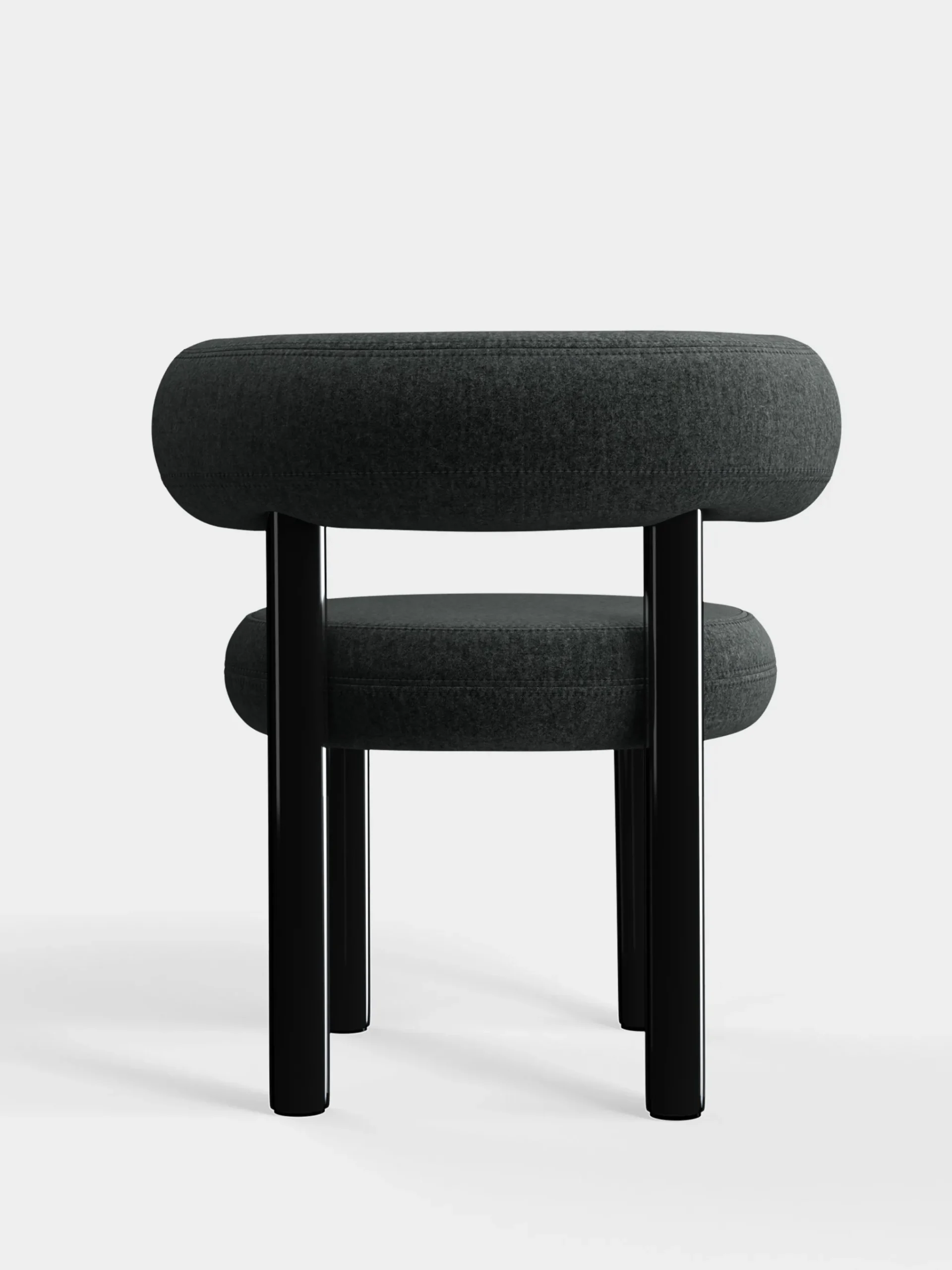 Tom Dixon Dining Chairs*Fat Black Steel Dining Chair