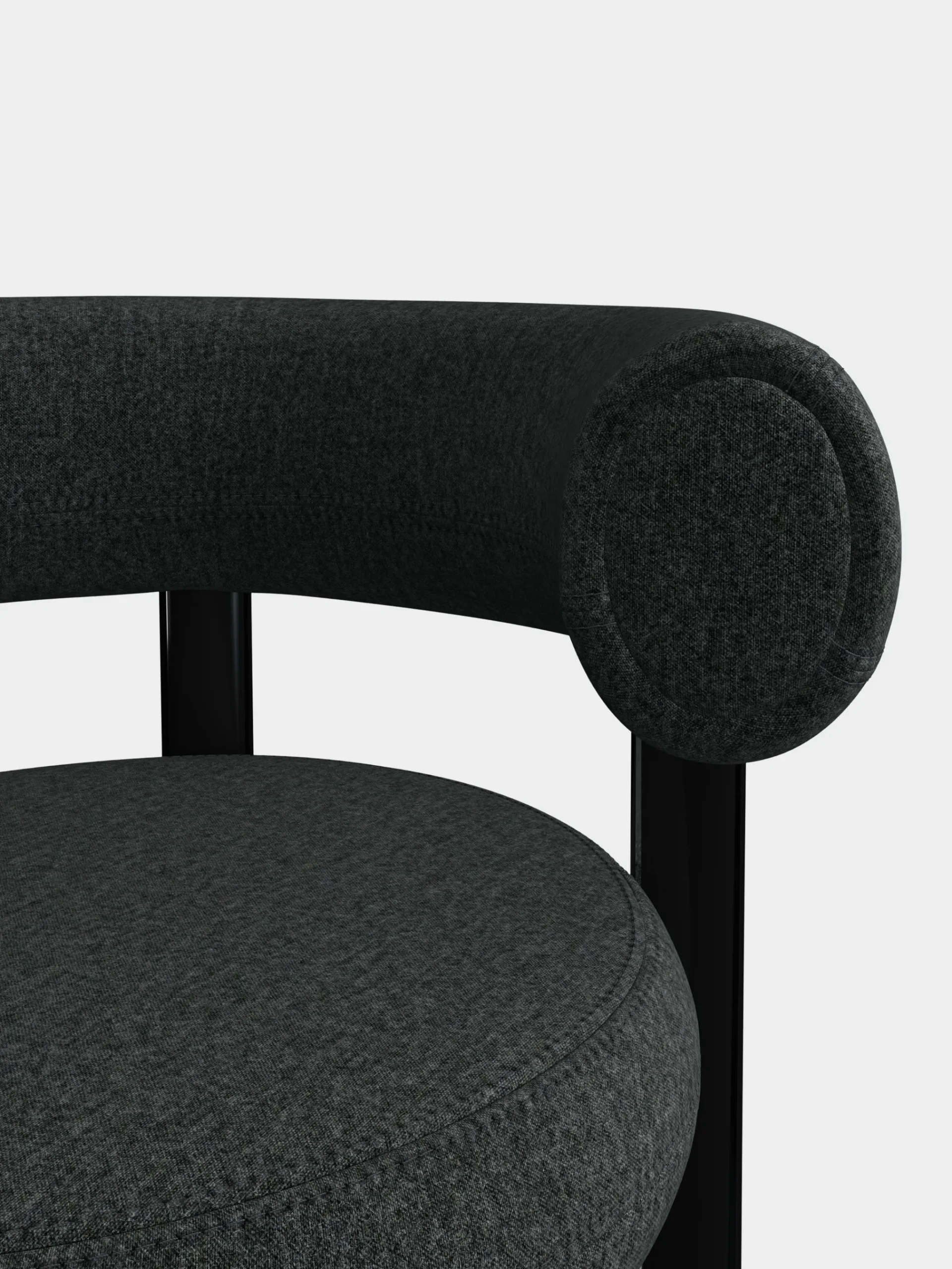 Tom Dixon Dining Chairs*Fat Black Steel Dining Chair