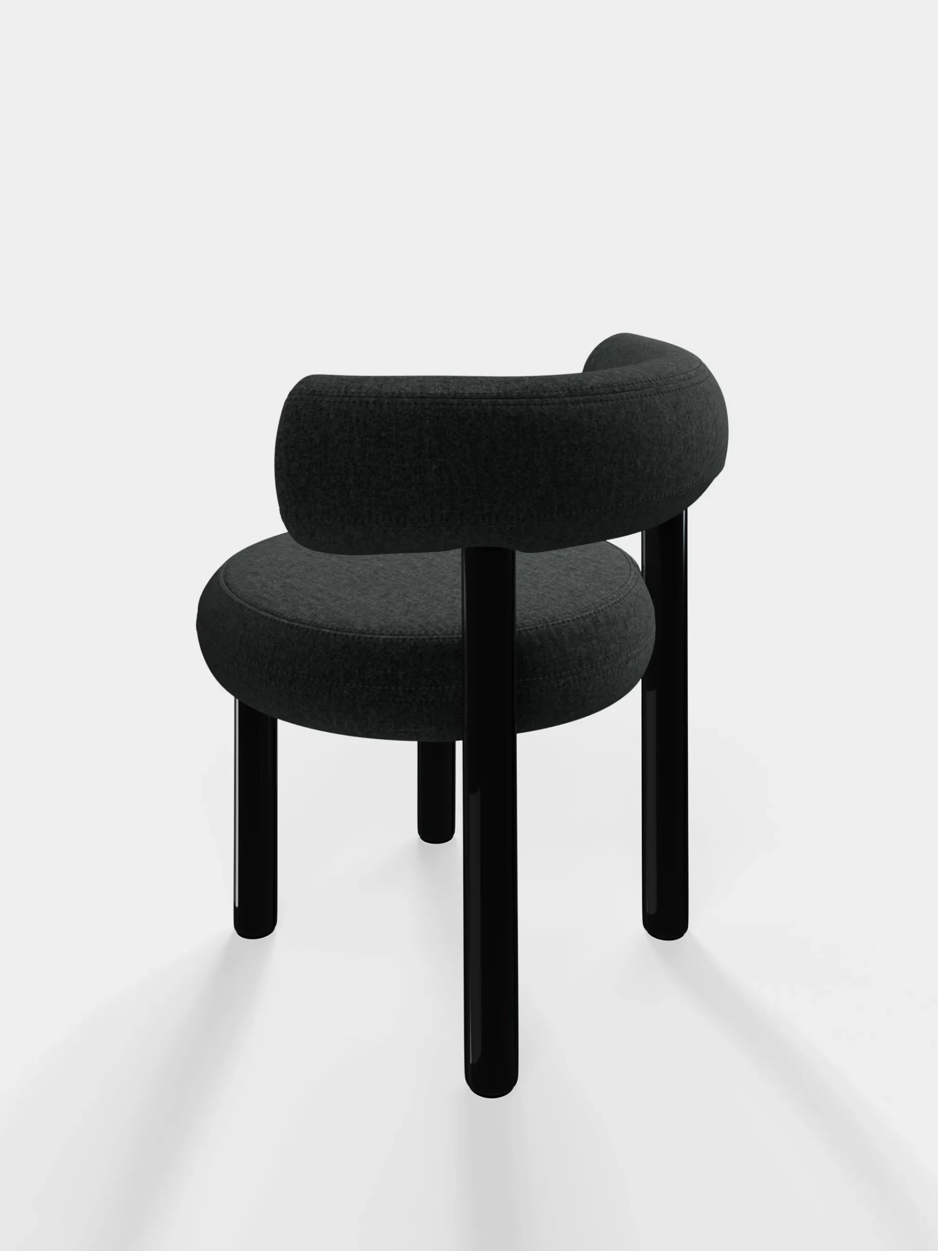 Tom Dixon Dining Chairs*Fat Black Steel Dining Chair