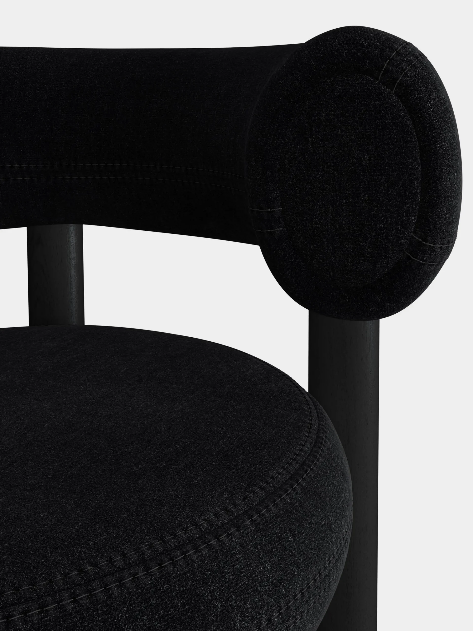 Tom Dixon Bar & Counter Stools*Fat Black Wood 75cm Bar Stool