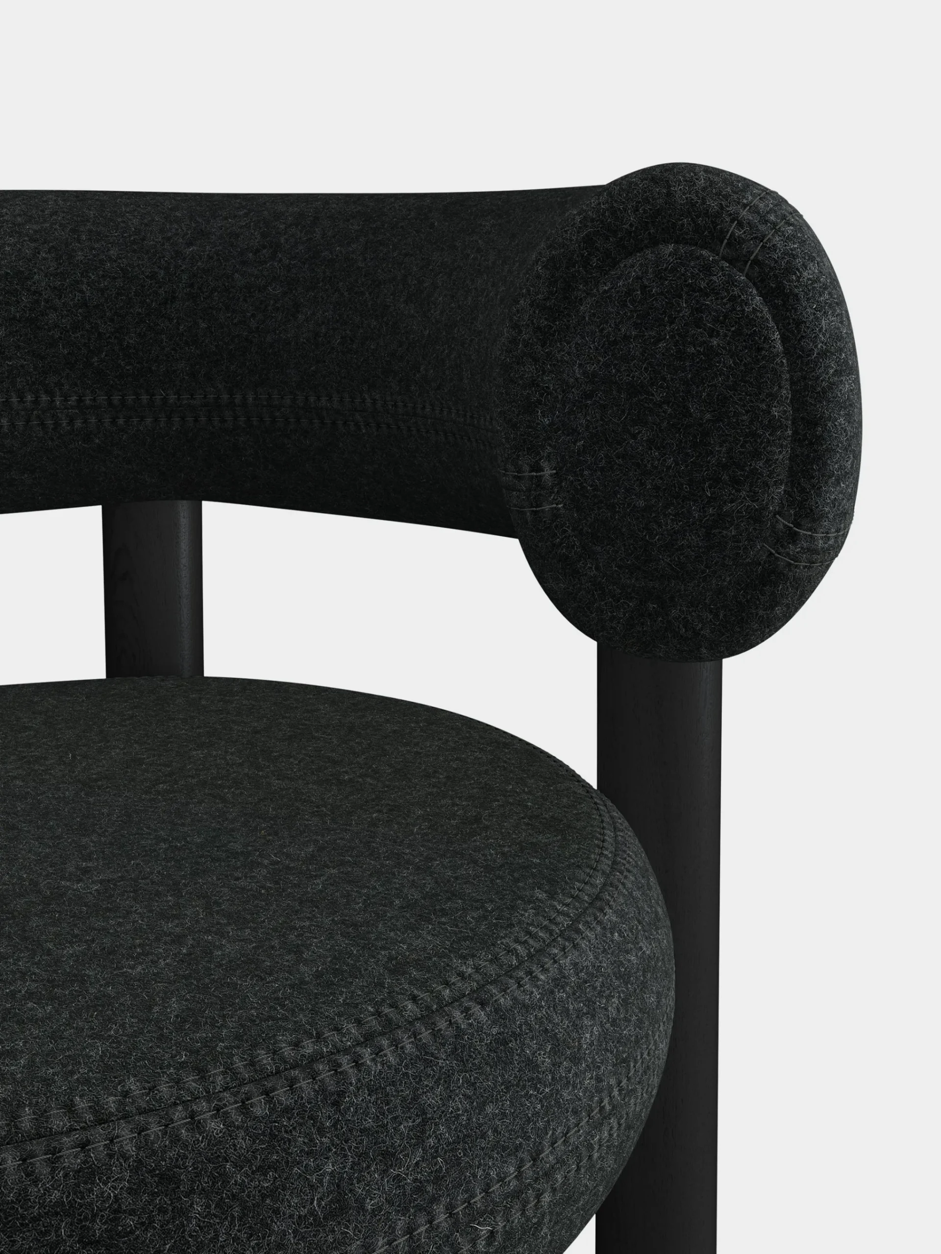 Tom Dixon Bar & Counter Stools*Fat Black Wood 65cm Counter Stool