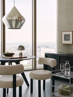 Tom Dixon Dining Chairs*Fat Black Wood Dining Chair